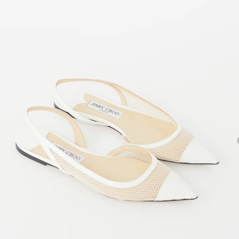 Jimmy Choo
White Mesh Fetto Slingback Flat women size 9 preowned - Picture 2 of 16